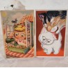 2 postcard from 1940 - 50, moving eyes, size: 14 x 9 cm.