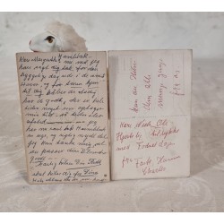 2 postcard from 1940 - 50, moving eyes, size: 14 x 9 cm.