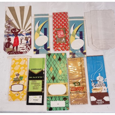 11 old unused coffee bags.