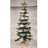 Antique two-tone feather tree with ornamnts and garlands, h: 112 cm (from tree foot to top ornament).
