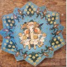 Antique Christmas plate, Santa and angels, Ø: 30 cm.