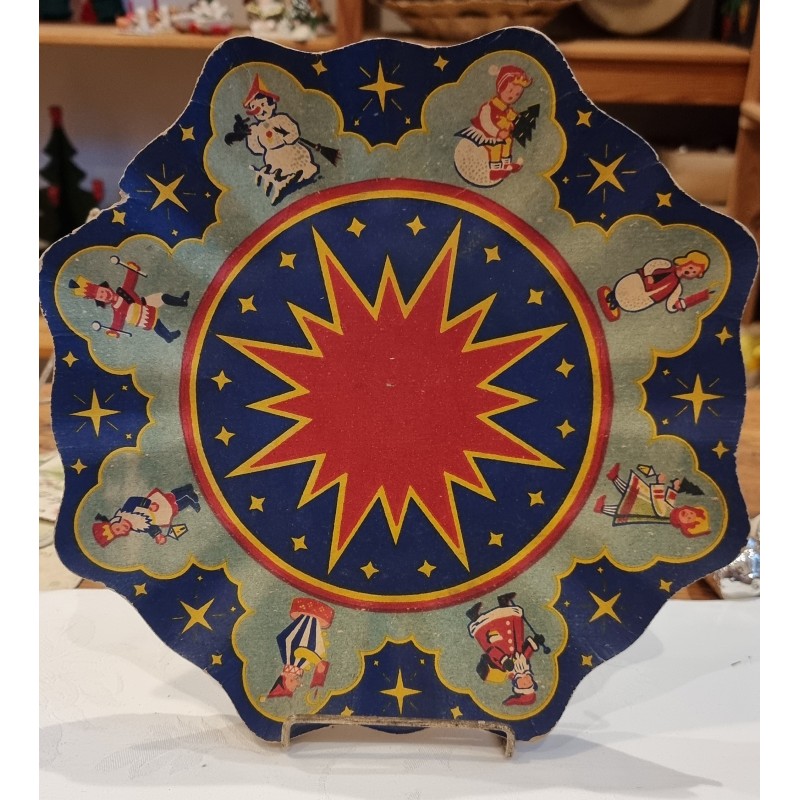 Antique Christmas plate with diff. figures, Ø: 29 cm.