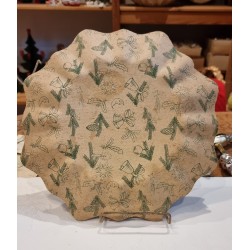 Antik juletallerken med figurer, Ø: 29 cm.