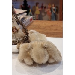 Gammel sovende Steiff hare/kanin, Floppy, l: 20 cm.