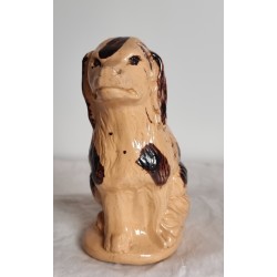 Gammelt lertøj, sparebøsse, hund, h: 13 cm.