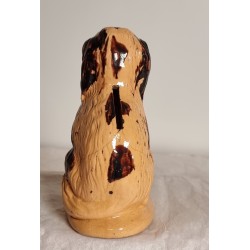 Gammelt lertøj, sparebøsse, hund, h: 13 cm.
