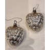 Antique glass ornaments, art nouveau, hearts, h: 5 cm.