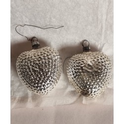 Antique glass ornaments, art nouveau, hearts, h: 5 cm.