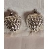 Antique glass ornaments, art nouveau, hearts, h: 5 cm.