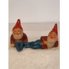 Old ceramic elf, sitting, h: 8,5 cm.