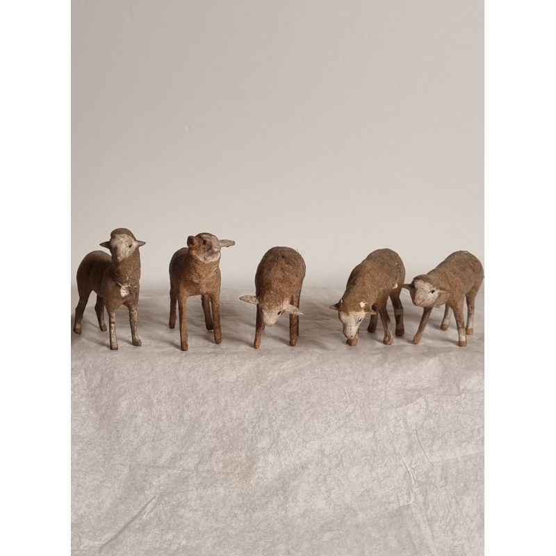 Antique sheep with "tuchstaub" surface, h:  4,5 - 5,5 cm (5x).