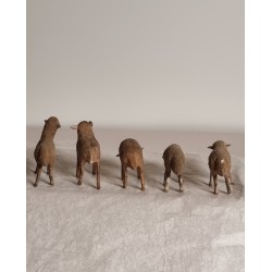 Antique sheep with "tuchstaub" surface, h:  4,5 - 5,5 cm (5x).