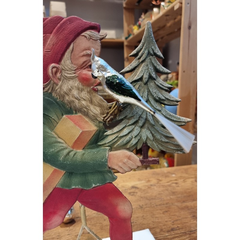 Antique glass ornament, exotic bird, cockatoo, h: 14 cm.