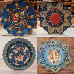 Antique Christmas plate with diff. figures, Ø: 29 cm.