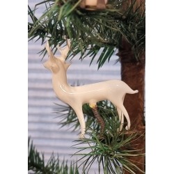 Antique Lauscha ornament, deer on clip, h: 6,5 cm.