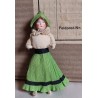Antique ornament, lady in crepe, cotton and papier-mache, h: 13 cm.