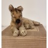 Old Steiff animal, German shepherd dog, size: 15 x 25 cm.
