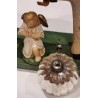 Antikt glaspynt, reflektor med glastråde, h: 6 cm.
