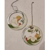 2 old handpainted paper ornaments, Ø: 5 cm.