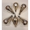 Collection of old glass ornaments, silver drops, h: 7,5 - 8 cm.