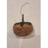 Antique cotton ornament, strawberry with leaves, size: 4 x 4 cm.