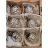 Box of antique glass ornaments, art nouveau/walnuts, h: 5 - 5,5 cm.