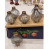 6 old foil lanterns from Lauscha, grey/silver, h: 8 cm. (box incl.)