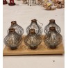 6 old foil lanterns from Lauscha, grey/silver, h: 8 cm. (box incl.)