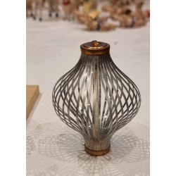 6 old foil lanterns from Lauscha, grey/silver, h: 8 cm. (box incl.)