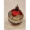 Old glass ornament, flower bud, h: 5,5 cm.