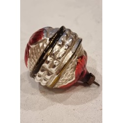 Old glass ornament, flower bud, h: 5,5 cm.