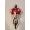 Old glass ornament, mushroom, h: 11 cm.