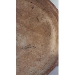 Antique pottery, pancake plate with a swan, Ø: 30 cm.