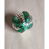 Antique glass ornament, green/silver, h: 6,5 cm.