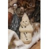 Antique glass ornament, Santa with "snow", h: 7,5 cm.