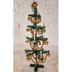Papir juletræ med engle, kæder og lys, h: 43 cm.