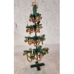 Papir juletræ med engle, kæder og lys, h: 43 cm.
