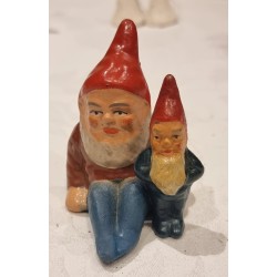 Old ceramic elf, small, h: 6,5 cm.