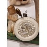 Gammelt glaspynt, reflektor med en swirl i midten, h: 5,5 cm.