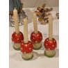 4 old mushroom candlesticks, h: 6 cm. (4x)