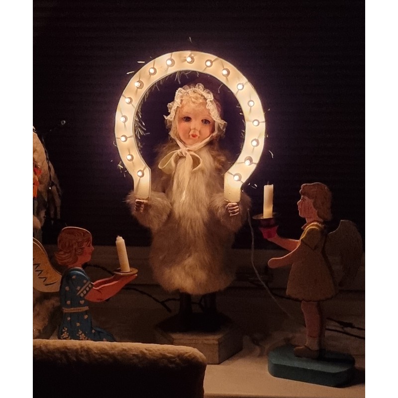 Antique Lichter angel/Lichterengel from Erzgebirge, h: 42 cm.
