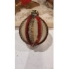 Antikt glaspynt med gelatine, tråd og chenille, h: 4,5 cm.