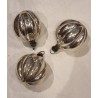 Antique glass ornaments, silver pumpkin, h: 5 cm.