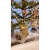 Antique glass ornament, silver garland with colored pattern, l: 52 cm.