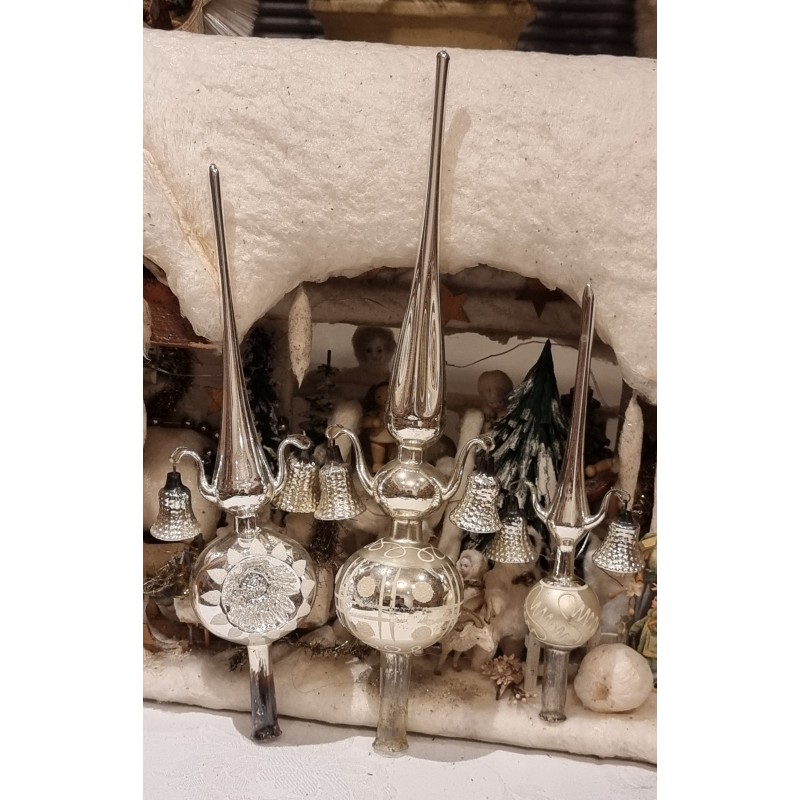 Old glass tree top, h: 20,5 - 27- 33 cm.