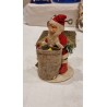 Old Santa with papier-mache head and a filled sack, h: 15 cm.