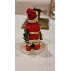 Old Santa with papier-mache head and a filled sack, h: 15 cm.