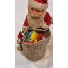 Old Santa with papier-mache head and a filled sack, h: 15 cm.
