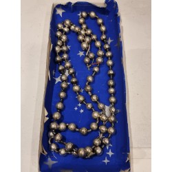 Antique glass ornament, garland, silver, l: 200 cm.