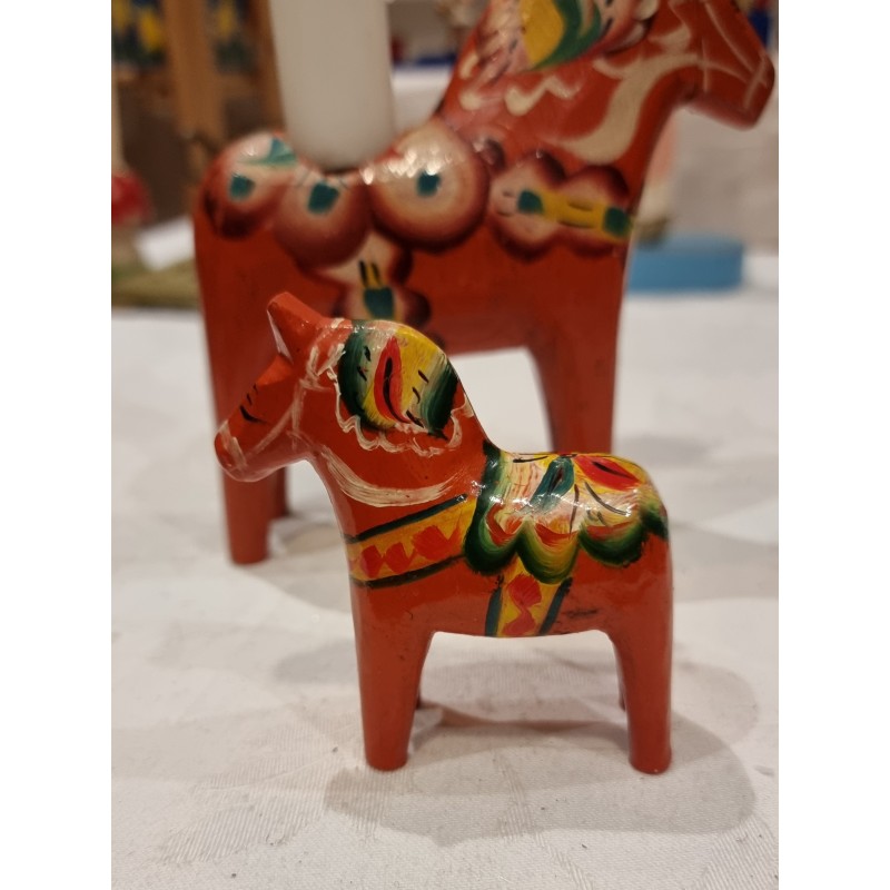 Small old swedish Dalar horse, h: 7,5 cm.